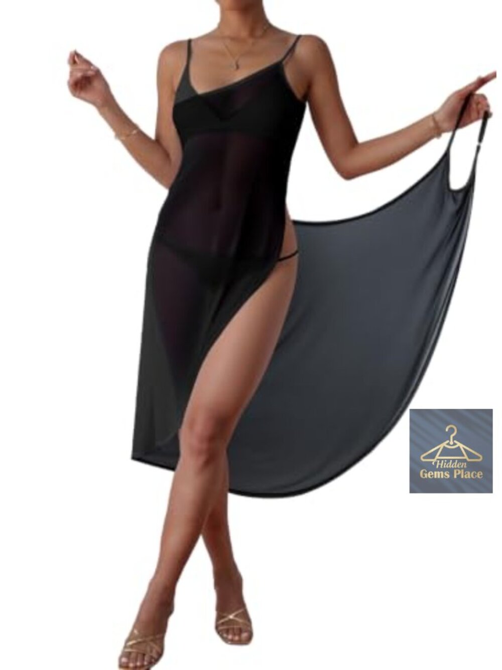 Herseas Womens Sheer Chiffon Swimsuit Coverup Cross Criss Wrap Skirt